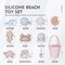 11Pcs Summer Silicone Beach Toys,Modern Baby Beach Toys,Travel Friendly Beach Set,Silicone Bucket, Shovel, 8 Sand Molds, Beach Bag,Silicone Sand Toys for Toddlers, Kids (Pink)